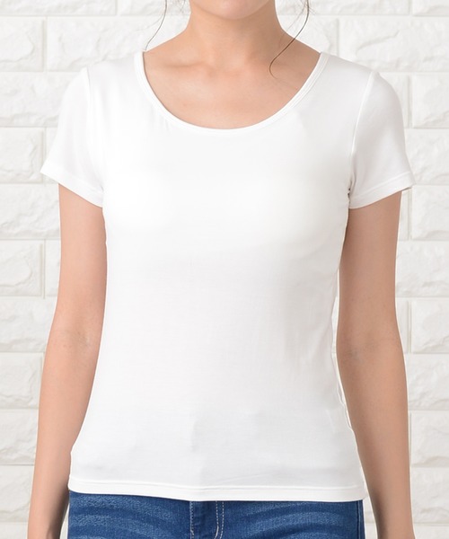 Lace Ladies(レースレディース)の「カップ付き半袖Tシャツ トップスインナー(Tシャツ/カットソー・レディース・グレー/ライトブルー/ライトピンク/ホワイト/ブラック・L/S/XL/M/XXL)」の14枚目の写真