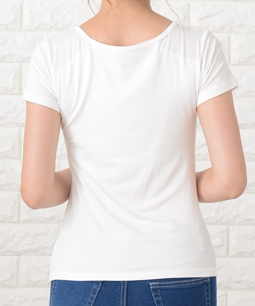 Lace Ladies(レースレディース)の「カップ付き半袖Tシャツ トップスインナー(Tシャツ/カットソー・レディース・グレー/ライトブルー/ライトピンク/ホワイト/ブラック・L/S/XL/M/XXL)」の13枚目の写真