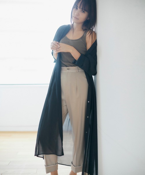 FLUID(フルイド)の「FLUID. (フルイド) WASHABLE SEE THROUGH CUPRA(ワンピース・レディース・ベージュ/ブラック・1/2)」の2枚目の写真