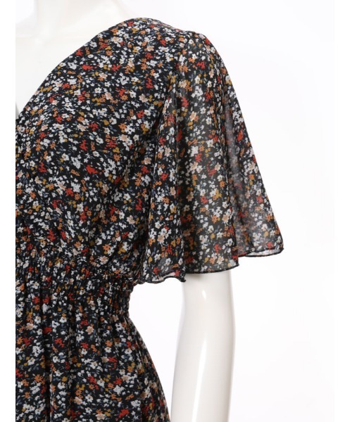 fifth（フィフス）の「小花柄Vネックロングワンピース（ワンピース・レディース・ブラック・MEDIUM）」の8枚目の写真