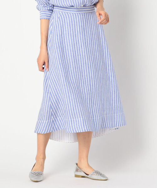 fredy repit（フレディレピ）の「リネンロングヘムスカート（スカート・レディース・アイボリー/ブラウン/ブルー系その他3・36/38）」の3枚目の写真