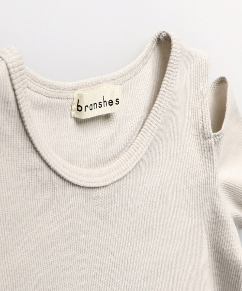 BRANSHES（ブランシェス）の「肩あき半袖Tシャツ（Tシャツ/カットソー・キッズ・ライトグレー/ブラック・90cm/110cm/100cm/120cm/130cm/140cm/150cm）」の4枚目の写真