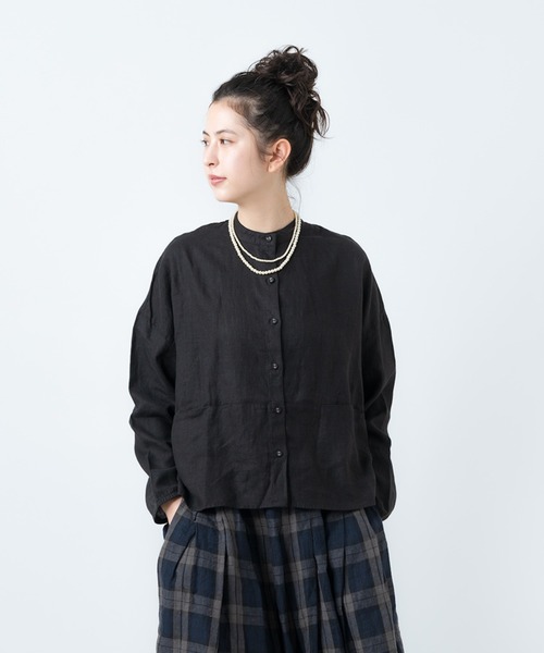 salle de bal(サルデバル)の「・ D*g*y / ディージーワイ リネン オックス スタンド シャツ D8152(シャツ/ブラウス・レディース・ベージュ/ブラック/ホワイト・L/M)」の12枚目の写真