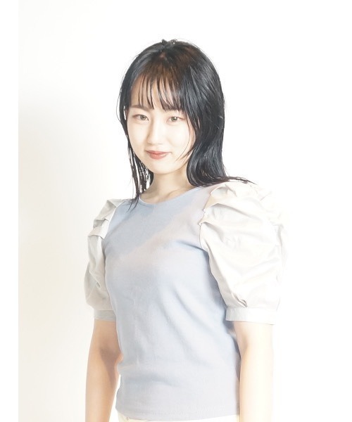 one way（ワンウェイ）の「ボリュームギャザー袖トップス（Tシャツ/カットソー・レディース・ホワイト/ブラック/ベージュ/ブラウン/ブラック系その他/ライトブルー・FREE）」の6枚目の写真