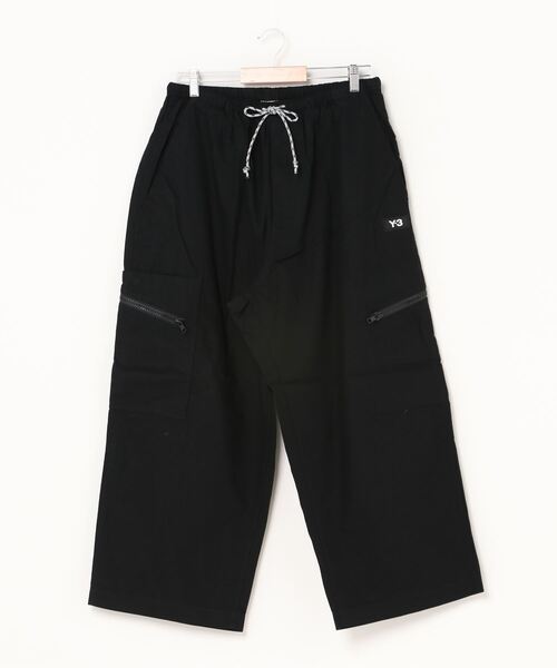 【希少】Y-3 ワイスリー 背面ビッグロゴ 麻混パーカー ドローコード 黒 M PADDED HD PARKA Y-3│Y-3 ワイスリー
