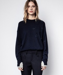 ZADIG&VOLTAIRE（ザディグ　エ　ヴォルテール）の「GABY C LEAF SKULL STRASS CASHMERE SWEATER（ニット/セーター）」