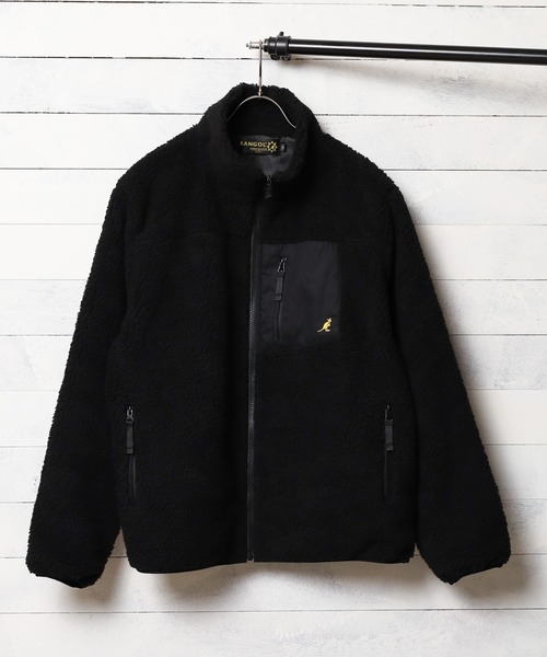 KANGOL（カンゴール）の「『KANGOL』ハイネック　ボアジップジャケット（ブルゾン・レディース・ホワイト/ブラック/ベージュ/モカ/その他/ダークグリーン/ライトパープル/その他3/その他4・LARGE/MEDIUM/X-LARGE）」の14枚目の写真