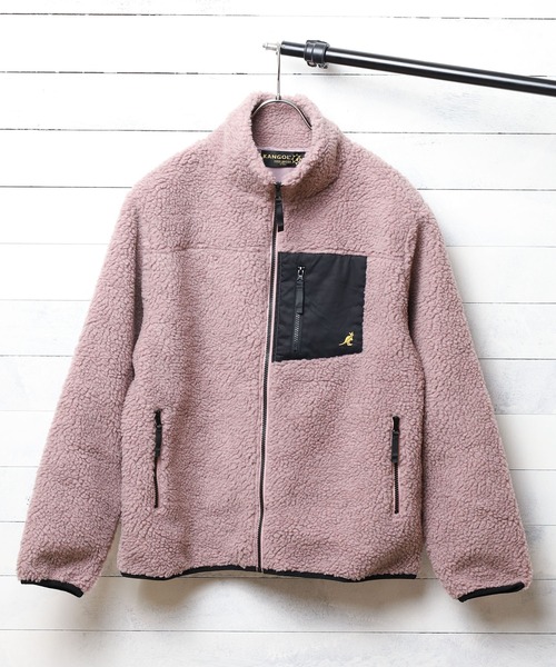 KANGOL（カンゴール）の「『KANGOL』ハイネック　ボアジップジャケット（ブルゾン・レディース・ホワイト/ブラック/ベージュ/モカ/その他/ダークグリーン/ライトパープル/その他3/その他4・LARGE/MEDIUM/X-LARGE）」の11枚目の写真