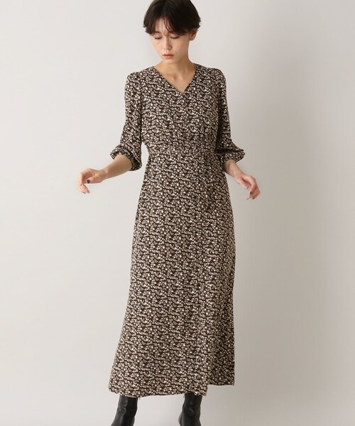 セール ワンピース 洗える フラワープリントロングワンピース ワンピース Aquagirl アクアガール のファッション