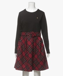 kate spade new york kids（ケイトスペードニューヨーク）の「ガールズ プレイドミックスメディアドレス（ワンピース・キッズ）」