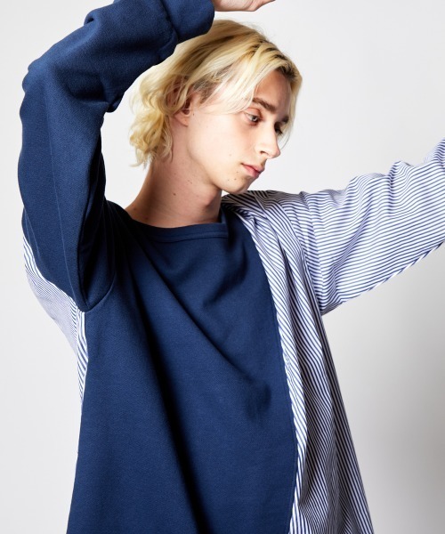 rehacer（レアセル）の「rehacer : Asymmetry Joint Shirt  Big CS Made in Japan / アシンメトリー　ジョイントシャツ ビッグカットソー メイドインジャパン（Tシャツ/カットソー・メンズ・グレー/ネイビー/ブラック・SMALL/MEDIUM/LARGE/X-LARGE）」の21枚目の写真