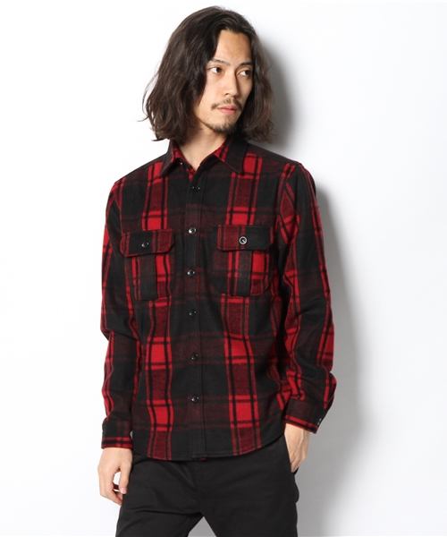 WEGO（ウィゴー）の「WEGO/チェックCPOジャケット（シャツ/ブラウス・メンズ・ダークグリーン/ブルー/レッド・MEDIUM/LARGE）」の3枚目の写真