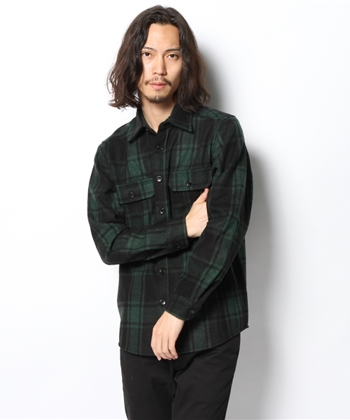 WEGO（ウィゴー）の「WEGO/チェックCPOジャケット（シャツ/ブラウス・メンズ・ダークグリーン/ブルー/レッド・MEDIUM/LARGE）」の2枚目の写真