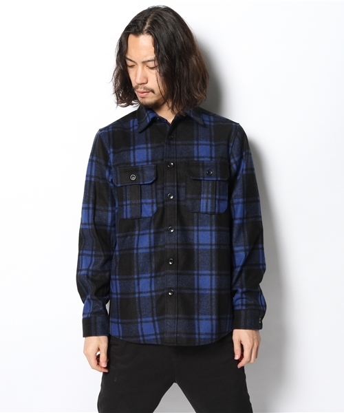 WEGO（ウィゴー）の「WEGO/チェックCPOジャケット（シャツ/ブラウス・メンズ・ダークグリーン/ブルー/レッド・MEDIUM/LARGE）」の4枚目の写真