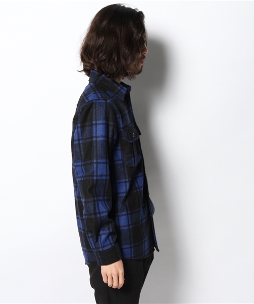 WEGO（ウィゴー）の「WEGO/チェックCPOジャケット（シャツ/ブラウス・メンズ・ダークグリーン/ブルー/レッド・MEDIUM/LARGE）」の5枚目の写真