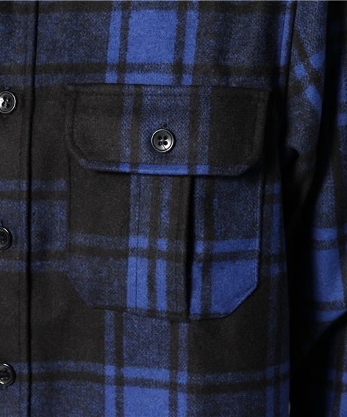 WEGO（ウィゴー）の「WEGO/チェックCPOジャケット（シャツ/ブラウス・メンズ・ダークグリーン/ブルー/レッド・MEDIUM/LARGE）」の9枚目の写真