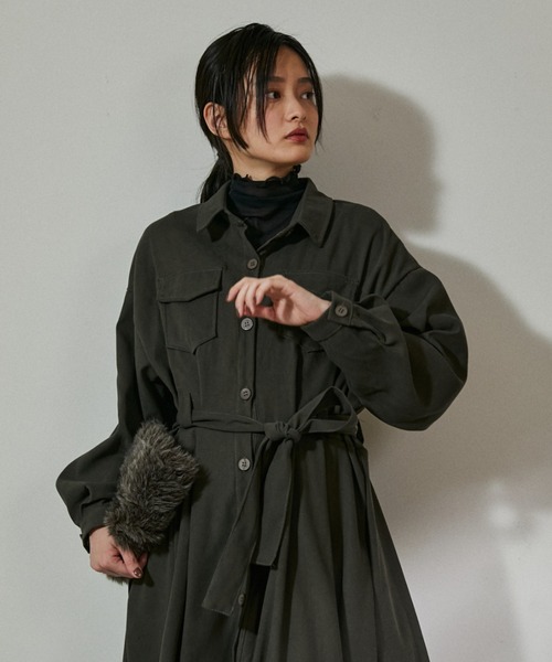 ECRIRE（エクリール）の「シースルーカットソー（Tシャツ/カットソー・レディース・ブラック/ブラウン/オフホワイト/グリーン/グレー/ベージュ/ブルー/ダークブラウン/ダークグレー/ピンク・フリー）」の15枚目の写真