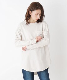 SHOO・LA・RUE | 【M-LL】ラウンドヘムグラフィックロングTシャツ(Tシャツ/カットソー)
