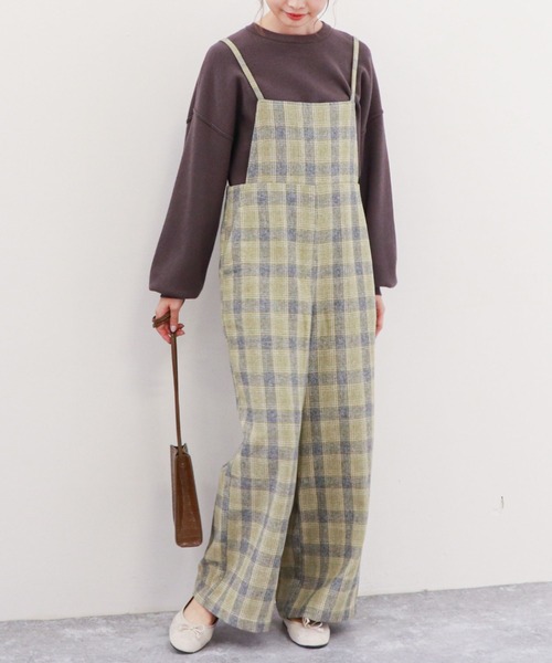 archives（アルシーヴ）の「チェックロンパース（サロペット/オーバーオール・レディース・ネイビー/グリーン/ブラウン・MEDIUM）」の3枚目の写真