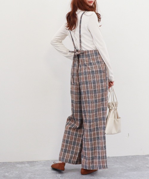 archives（アルシーヴ）の「チェックロンパース（サロペット/オーバーオール・レディース・ネイビー/グリーン/ブラウン・MEDIUM）」の7枚目の写真