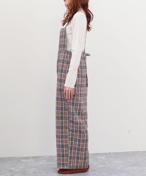 archives（アルシーヴ）の「チェックロンパース（サロペット/オーバーオール・レディース・ネイビー/グリーン/ブラウン・MEDIUM）」の14枚目の写真