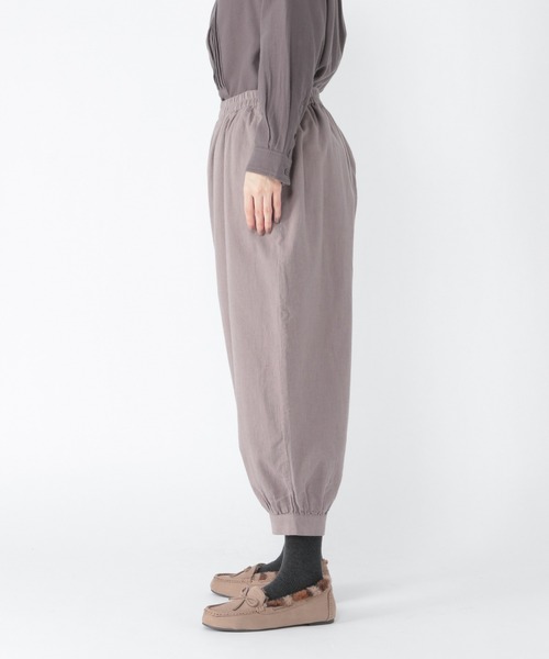 ヌキテパ　コットンリネン　ギャザーパンツ Cotton Rayon Jacquard Tuck Wide Pants | Pasand by ne Quittez
