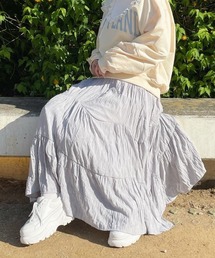 SLURR | ティアードランダムプリーツギャザーフレアスカート(スカート)