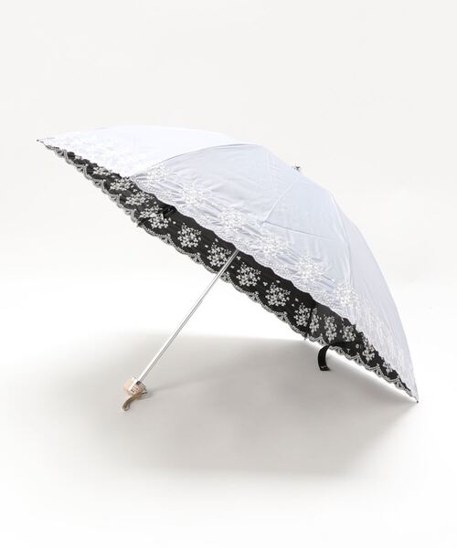 新品【ランバン】晴雨兼用折りたたみ日傘 フラワープリント 大判 LANVIN collection（ランバン コレクション）の「晴雨兼用