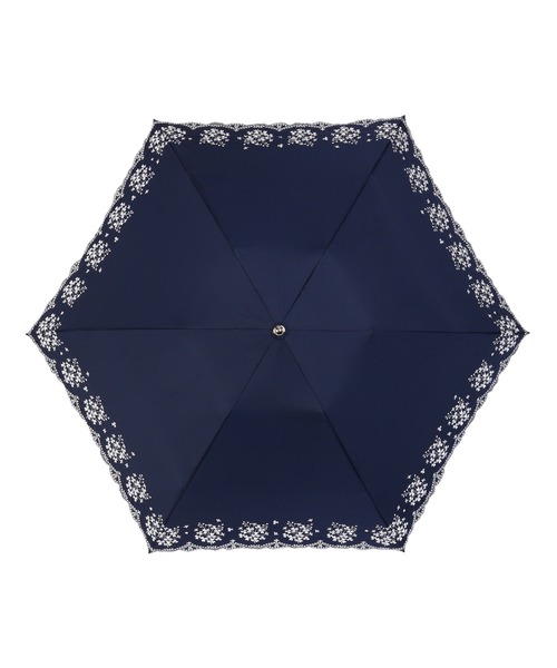 新品★ランバンコレクション★フラワー刺繍 晴雨兼用 折りたたみ日傘 雨傘★グレイ LANVIN collection（ランバン コレクション）の「晴雨兼用