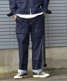 UP START | ストレッチデニム２タックフレンチトラウザーズ(デニムパンツ)