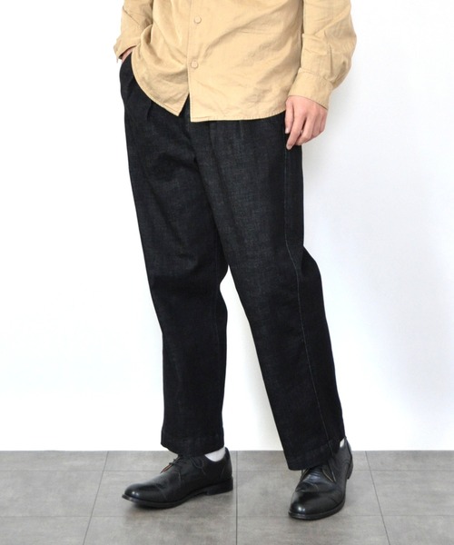 UP START（アップスタート）の「ストレッチデニム２タックフレンチトラウザーズ（デニムパンツ・メンズ・ブラック/インディゴブルー・MEDIUM/LARGE）」の12枚目の写真