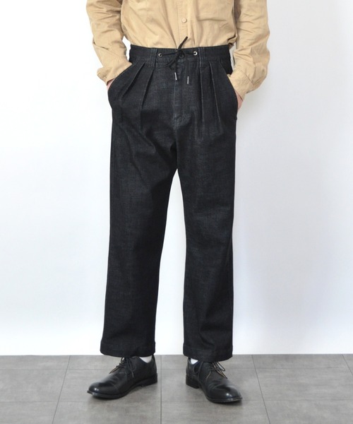 UP START（アップスタート）の「ストレッチデニム２タックフレンチトラウザーズ（デニムパンツ・メンズ・ブラック/インディゴブルー・MEDIUM/LARGE）」の11枚目の写真