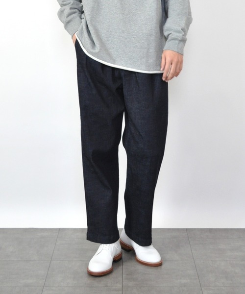 UP START（アップスタート）の「ストレッチデニム２タックフレンチトラウザーズ（デニムパンツ・メンズ・ブラック/インディゴブルー・MEDIUM/LARGE）」の4枚目の写真