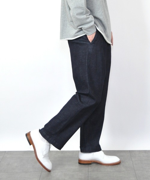 UP START（アップスタート）の「ストレッチデニム２タックフレンチトラウザーズ（デニムパンツ・メンズ・ブラック/インディゴブルー・MEDIUM/LARGE）」の22枚目の写真