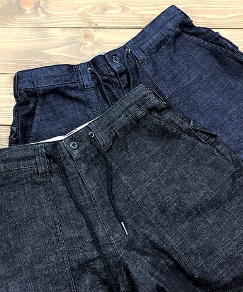 UP START（アップスタート）の「ストレッチデニム２タックフレンチトラウザーズ（デニムパンツ・メンズ・ブラック/インディゴブルー・MEDIUM/LARGE）」の20枚目の写真