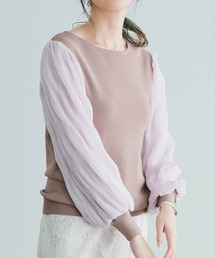 ＩＥＤＩＴ　プリーツが揺らめいて華やぐ　マジョリカスリーブニット