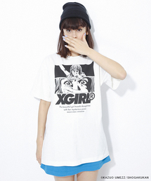 楳図かずお　X girl  エックスガール　Tシャツ　ピンク　おろち X-girl×楳図かずおのコラボTシャツ、漫画『おろち』風の女の子イラスト