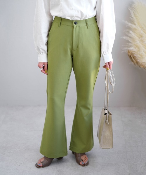 ＡＮＤＪ（アンドジェイ）の「ハイウエストセミフレアパンツ（その他パンツ・レディース・ブラック/グリーン/イエロー/ベージュ系その他・M）」の9枚目の写真