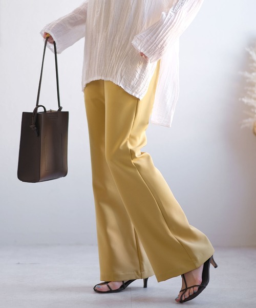 ＡＮＤＪ（アンドジェイ）の「ハイウエストセミフレアパンツ（その他パンツ・レディース・ブラック/グリーン/イエロー/ベージュ系その他・M）」の22枚目の写真