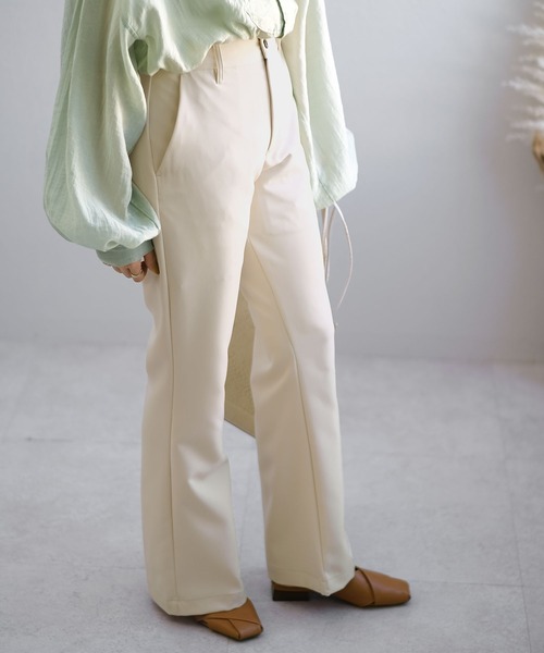 ＡＮＤＪ（アンドジェイ）の「ハイウエストセミフレアパンツ（その他パンツ・レディース・ブラック/グリーン/イエロー/ベージュ系その他・M）」の10枚目の写真