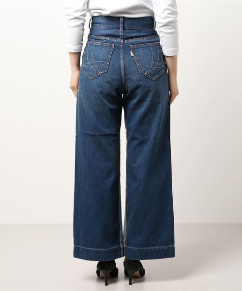 Q（キュー）の「Qgirlバイカラーワイドデニム（デニムパンツ・レディース・インディゴブルー・MEDIUM/LARGE/SMALL）」の9枚目の写真