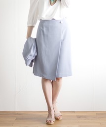 WHITE JOOLA | 【手洗いできる】強撚ポリストレッチ・ラップ風スカート(スカート)