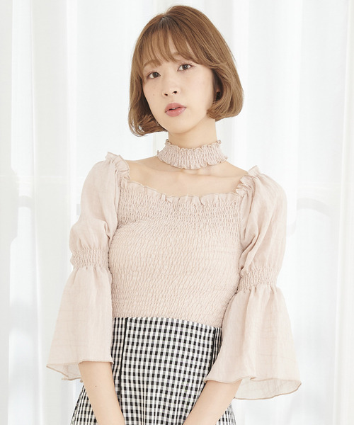TITTY&CO.（ティティーアンドコー）の「ネックピース付シャーリング 