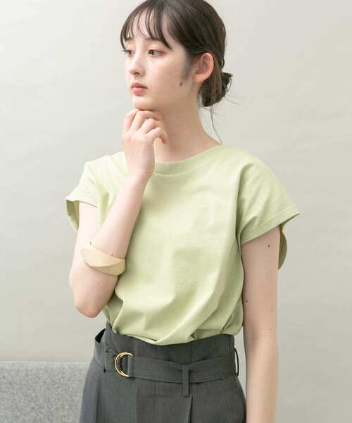 UR Lab.（アーバンリサーチラボ）の「UR Lab.　ICESUMMER フレンチスリーブタックTシャツ（Tシャツ/カットソー・レディース・ブラック/カーキ/ライトブルー/オフホワイト/ダークブラウン/オレンジ/ライトベージュ/イエロー・FREE）」の7枚目の写真