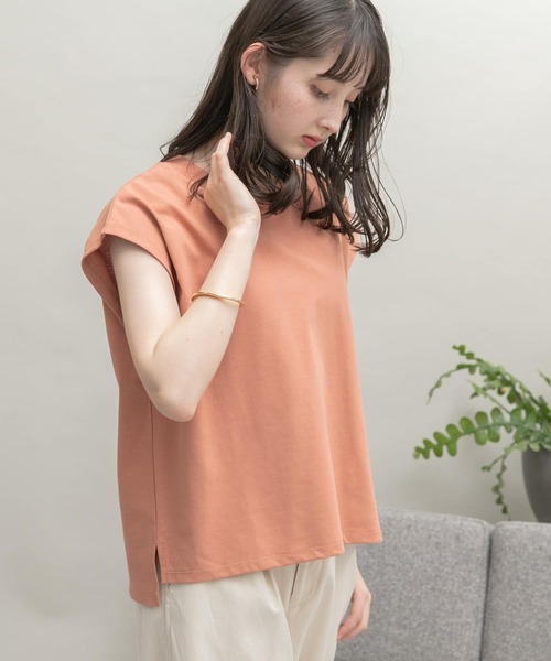 UR Lab.（アーバンリサーチラボ）の「UR Lab.　ICESUMMER フレンチスリーブタックTシャツ（Tシャツ/カットソー・レディース・ブラック/カーキ/ライトブルー/オフホワイト/ダークブラウン/オレンジ/ライトベージュ/イエロー・FREE）」の8枚目の写真