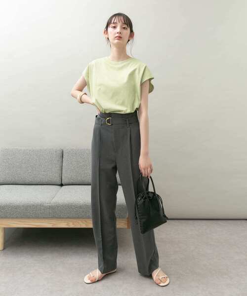 UR Lab.（アーバンリサーチラボ）の「UR Lab.　ICESUMMER フレンチスリーブタックTシャツ（Tシャツ/カットソー・レディース・ブラック/カーキ/ライトブルー/オフホワイト/ダークブラウン/オレンジ/ライトベージュ/イエロー・FREE）」の10枚目の写真