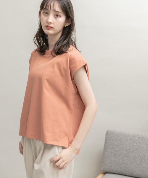 UR Lab.（アーバンリサーチラボ）の「UR Lab.　ICESUMMER フレンチスリーブタックTシャツ（Tシャツ/カットソー・レディース・ブラック/カーキ/ライトブルー/オフホワイト/ダークブラウン/オレンジ/ライトベージュ/イエロー・FREE）」の11枚目の写真