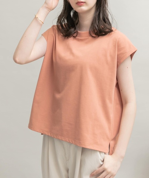 UR Lab.（アーバンリサーチラボ）の「UR Lab.　ICESUMMER フレンチスリーブタックTシャツ（Tシャツ/カットソー・レディース・ブラック/カーキ/ライトブルー/オフホワイト/ダークブラウン/オレンジ/ライトベージュ/イエロー・FREE）」の12枚目の写真