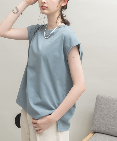 UR Lab.（アーバンリサーチラボ）の「UR Lab.　ICESUMMER フレンチスリーブタックTシャツ（Tシャツ/カットソー・レディース・ブラック/カーキ/ライトブルー/オフホワイト/ダークブラウン/オレンジ/ライトベージュ/イエロー・FREE）」の15枚目の写真