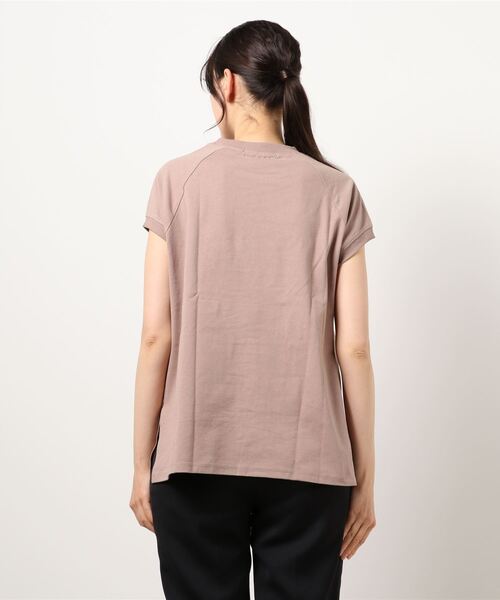 UNRELISH（アンレリッシュ）の「モックネックカットトップス（Tシャツ/カットソー・レディース・モカ/ホワイト/ライトグリーン・MEDIUM）」の5枚目の写真